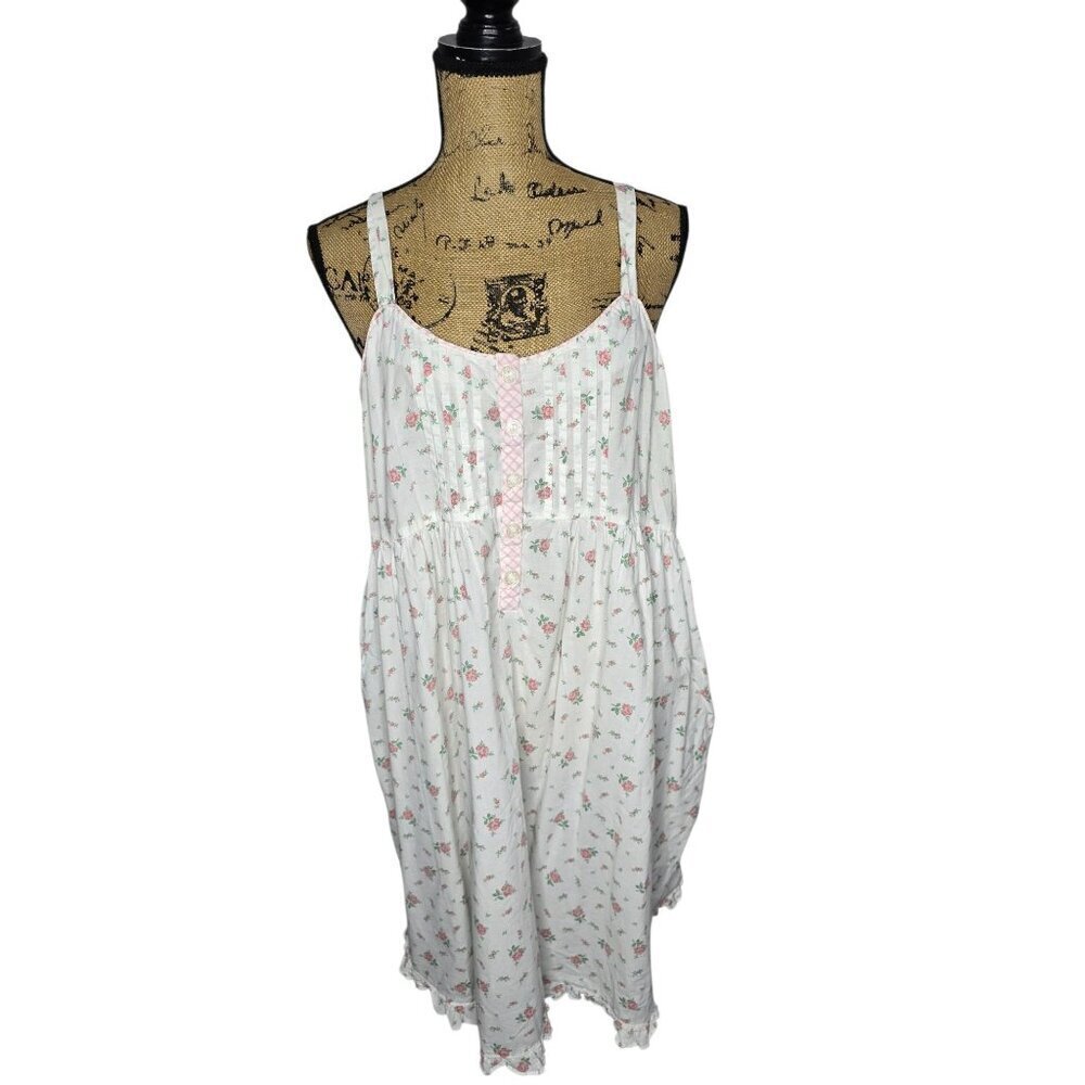 Vintage Laura Ashley Cottagecore Pink Floral Cotton Dress English Countryside Mi